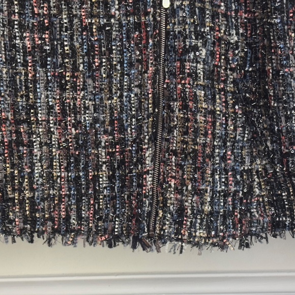 CeCe tweed jacket size 14 elegant multicolor and sparkle zip from blazer - Picture 3 of 7